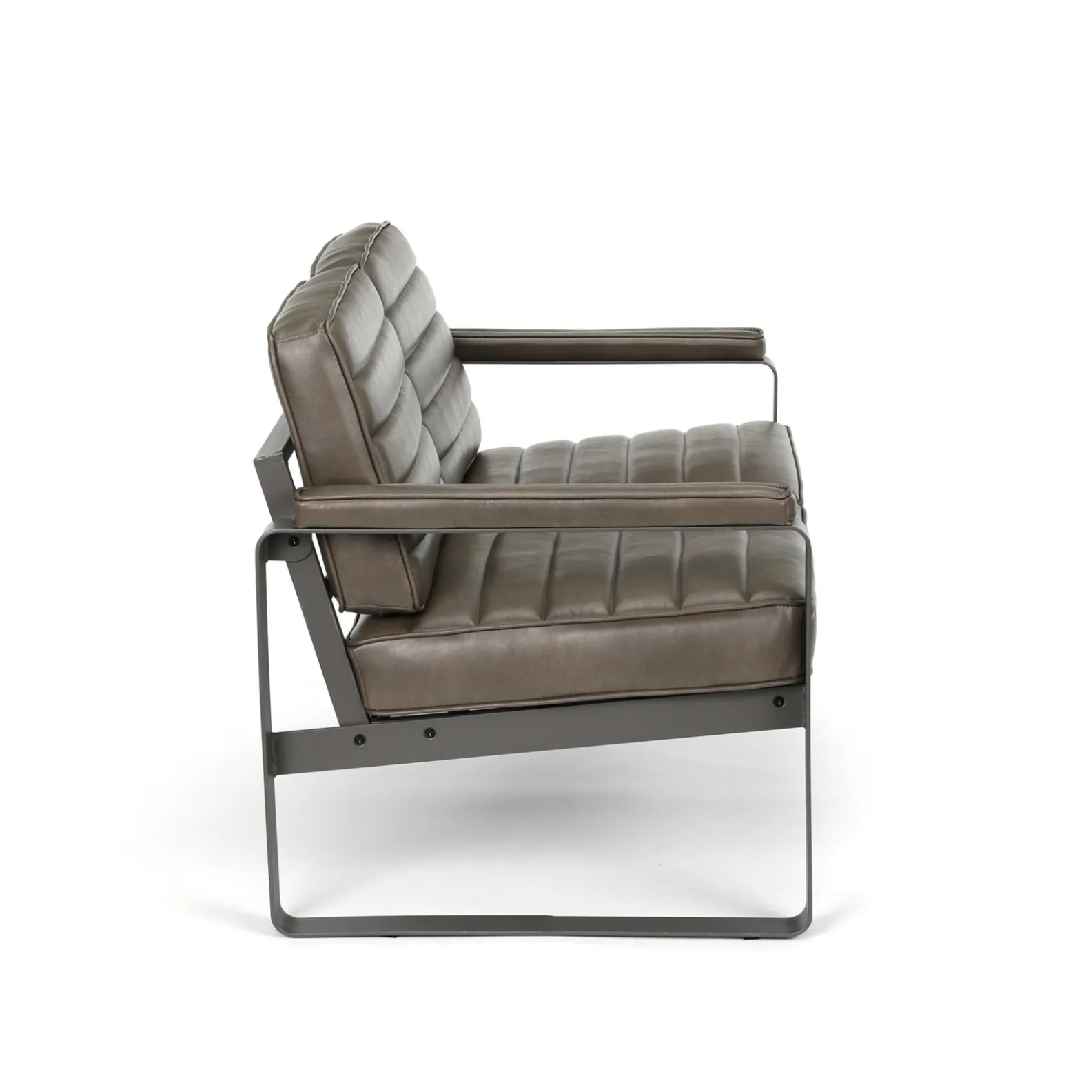 Rivet Faux Leather 2 Seat Loveseat