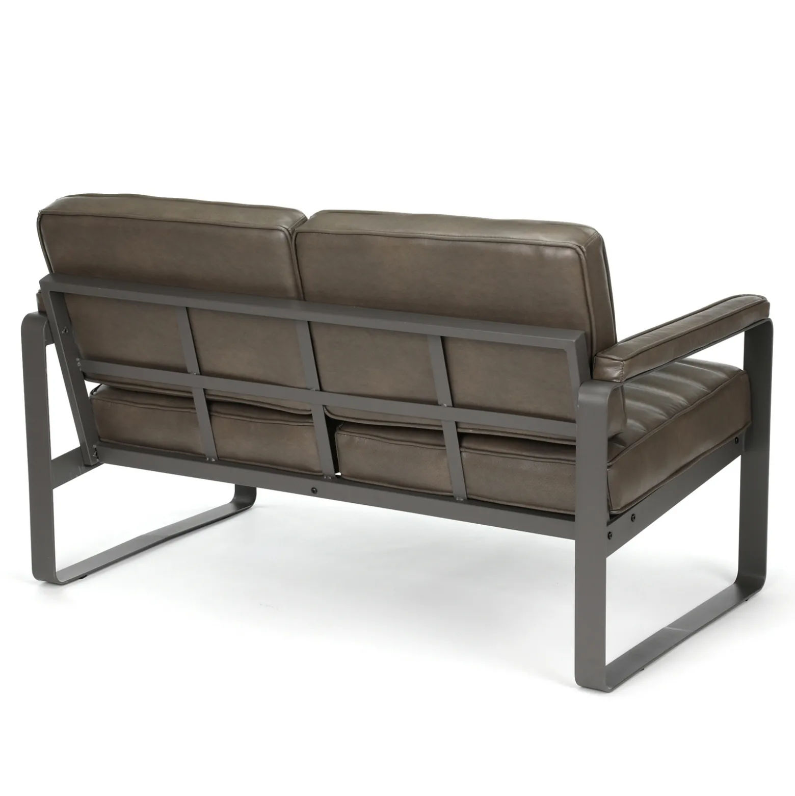 Rivet Faux Leather 2 Seat Loveseat