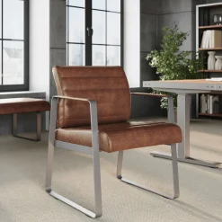 Rivet Faux Leather Guest Chair