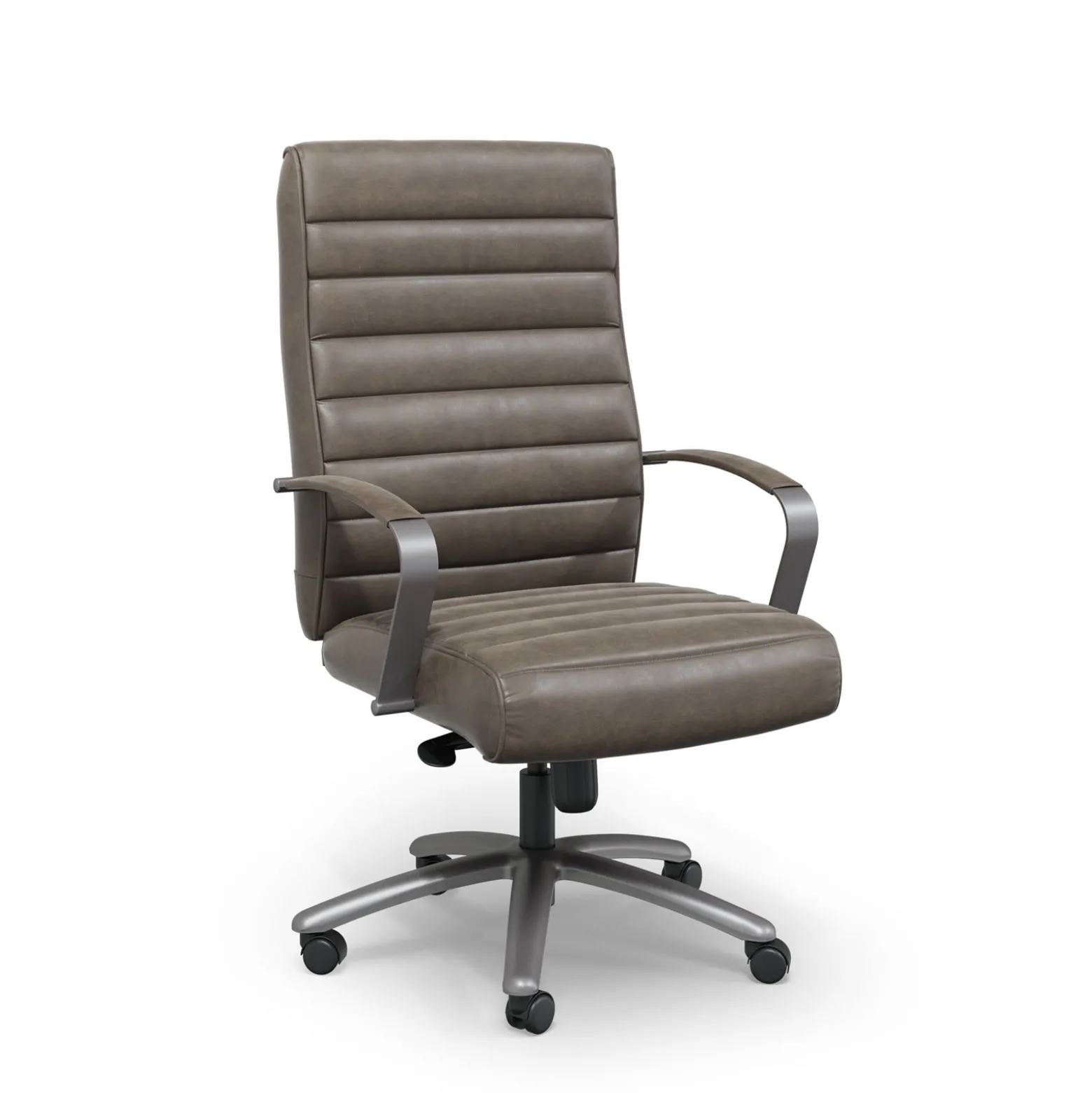 Rivet Faux Leather High-Back Office Chair