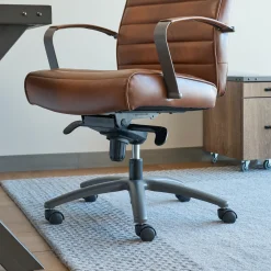 Rivet Faux Leather High-Back Office Chair