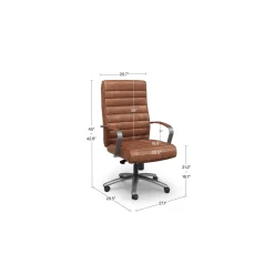 Rivet Faux Leather High-Back Office Chair