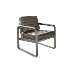 Rivet Faux Leather Lounge Chair