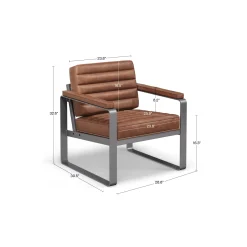 Rivet Faux Leather Lounge Chair