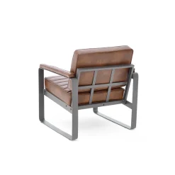 Rivet Faux Leather Lounge Chair