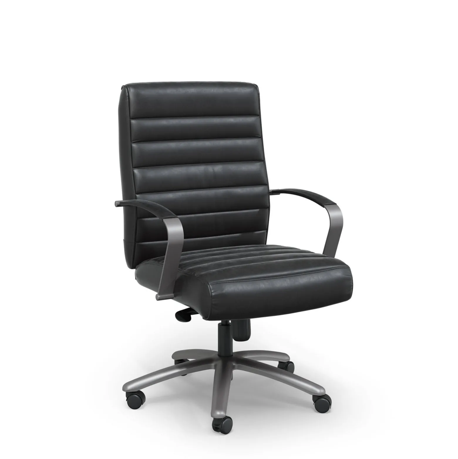 Rivet Faux Leather Mid-Back Office Chair