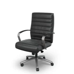 Rivet Faux Leather Mid-Back Office Chair