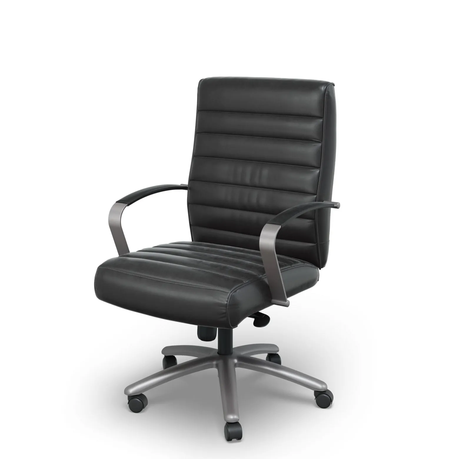 Rivet Faux Leather Mid-Back Office Chair
