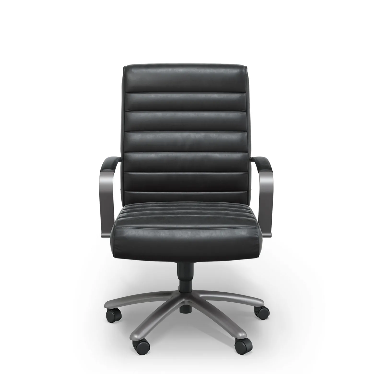 Rivet Faux Leather Mid-Back Office Chair