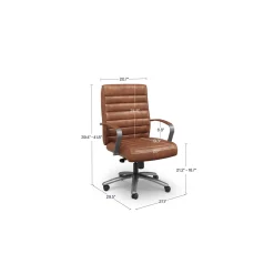 Rivet Faux Leather Mid-Back Office Chair