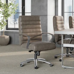 Rivet Faux Leather Mid-Back Office Chair