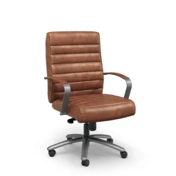 Rivet Faux Leather Mid-Back Office Chair