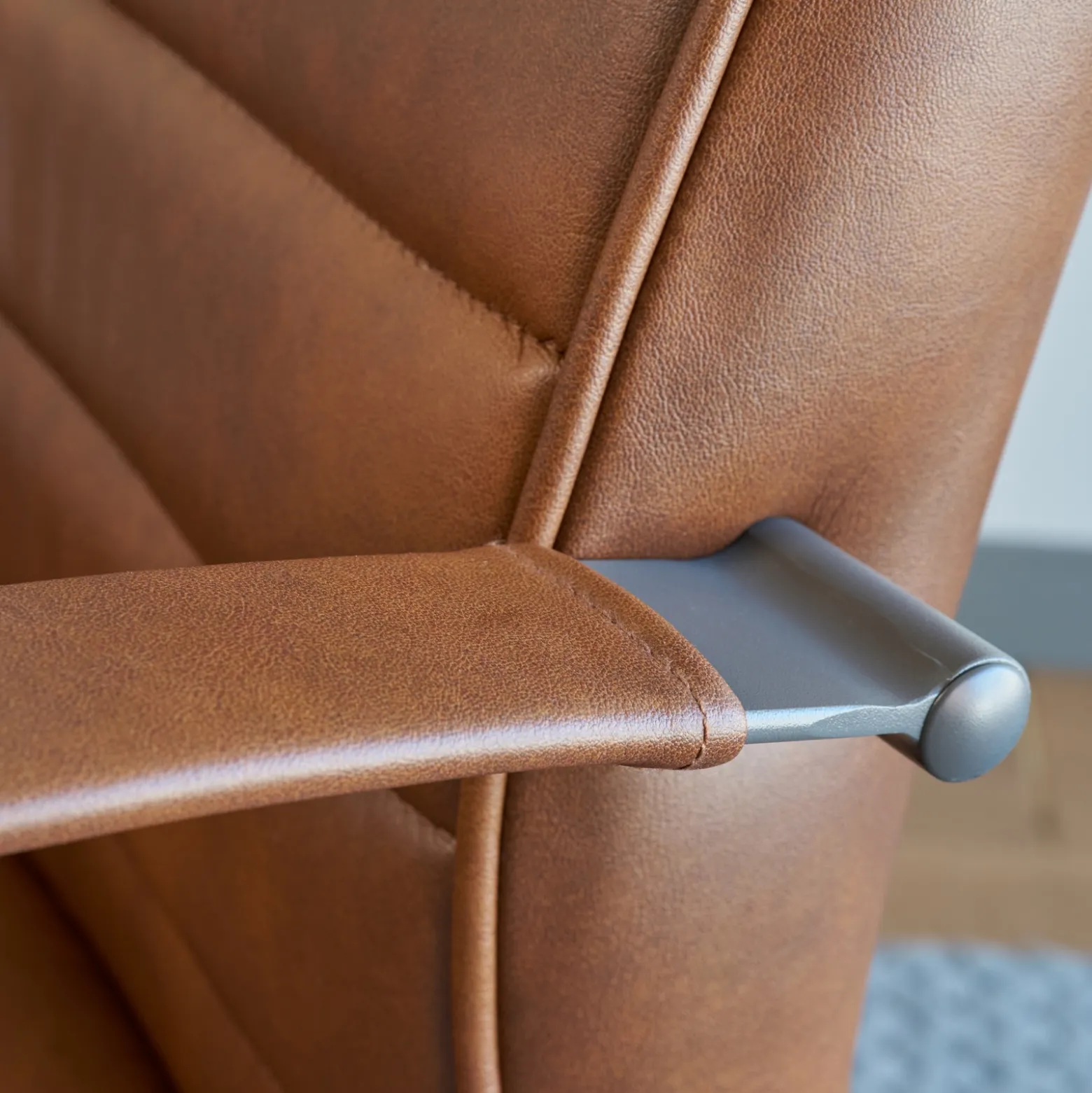 Rivet Faux Leather Mid-Back Office Chair