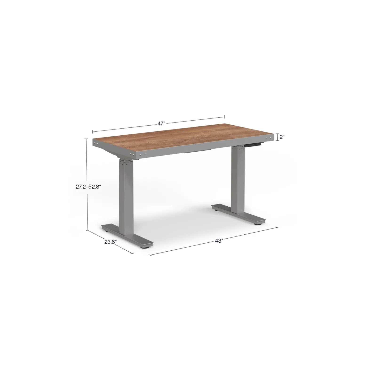 Rivet Height Adjustable Desk - 48"W x 24"D