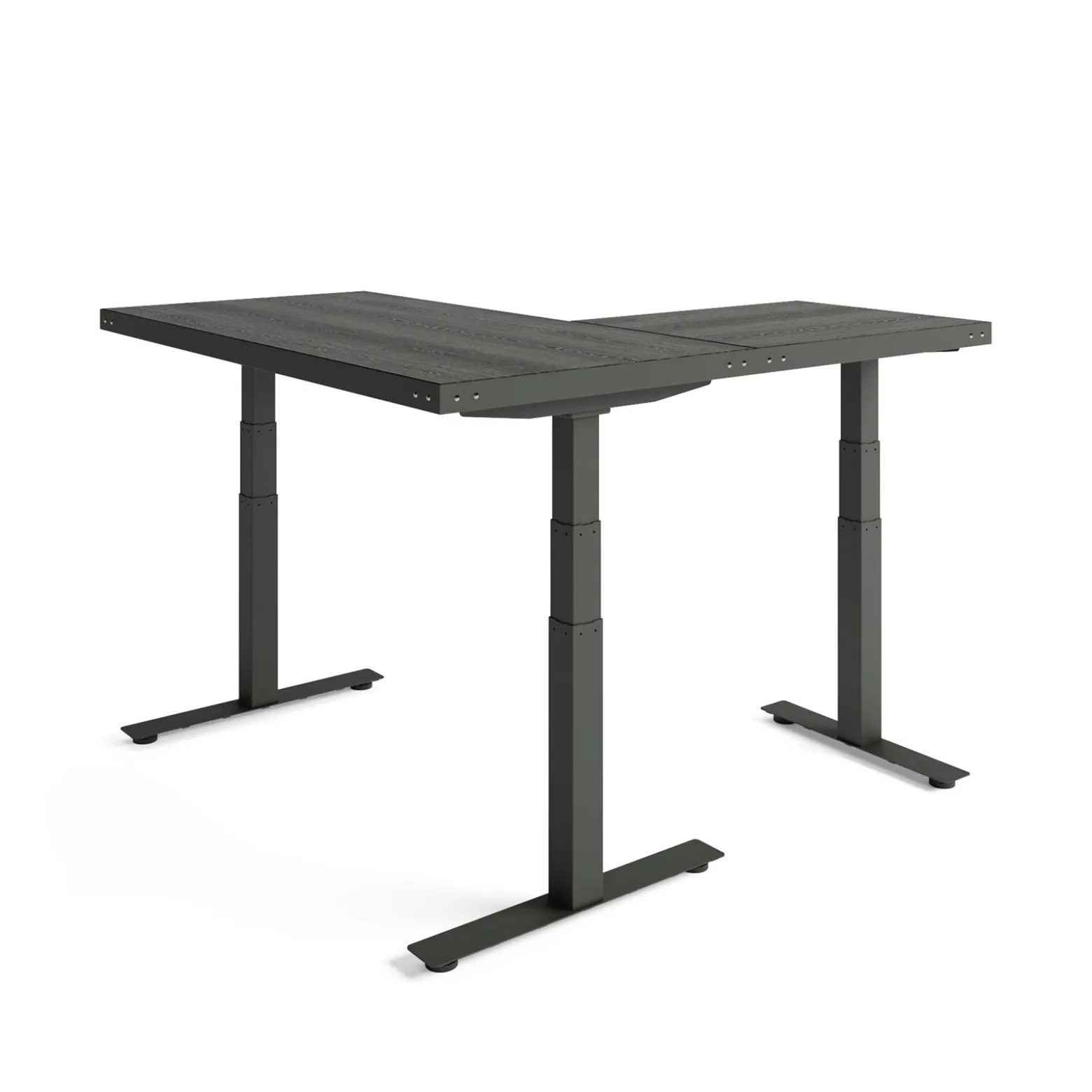 Rivet Reversible Height Adjustable L-Shaped Standing Desk - 72”Wx72”D