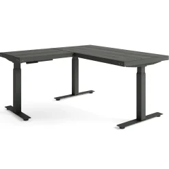 Rivet Reversible Height Adjustable L-Shaped Standing Desk - 72”Wx72”D