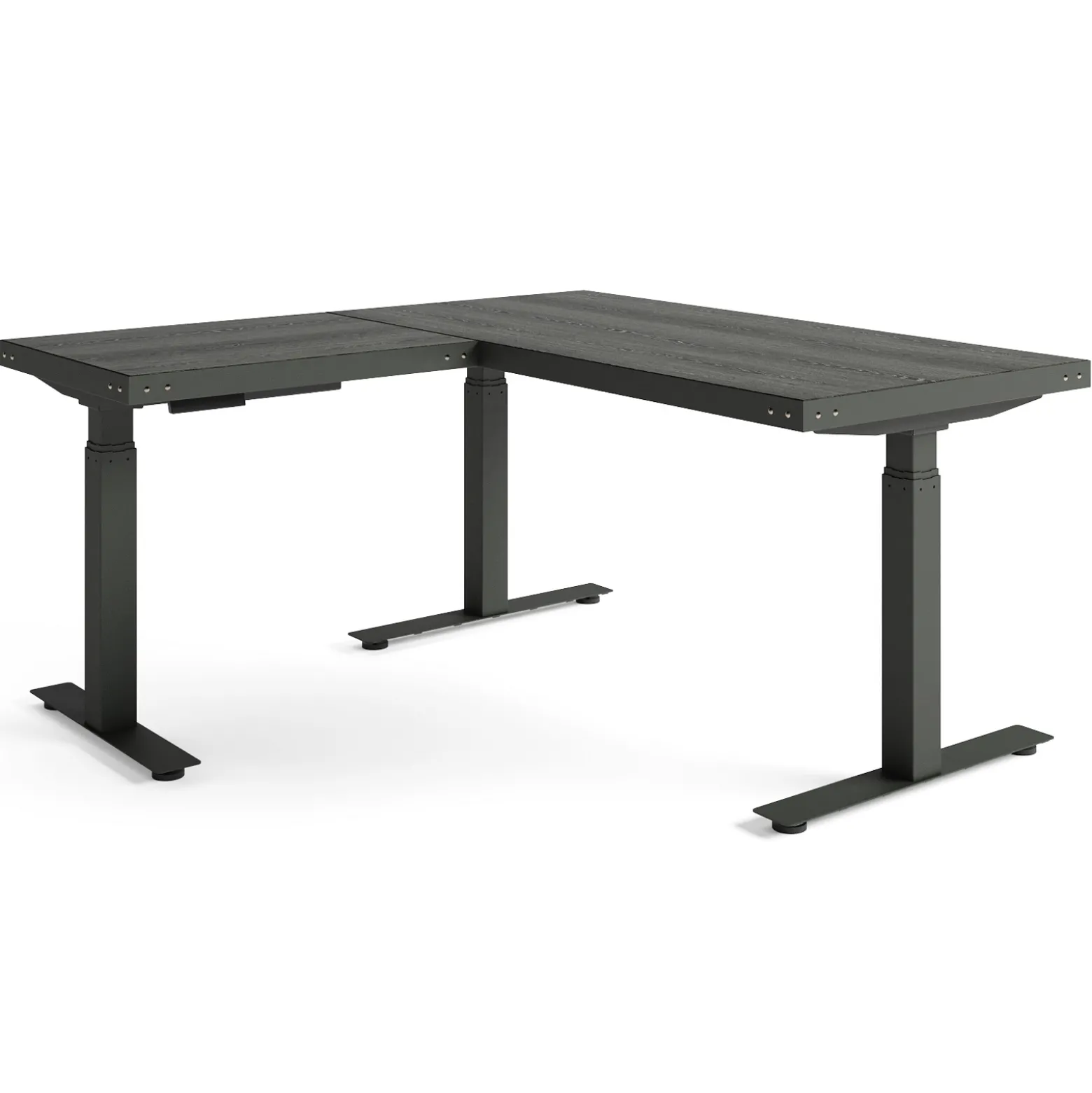 Rivet Reversible Height Adjustable L-Shaped Standing Desk - 60"W x 60"D