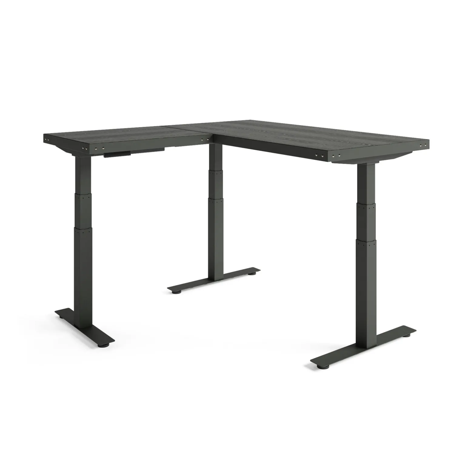 Rivet Reversible Height Adjustable L-Shaped Standing Desk - 60"W x 60"D