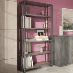 Rivet 5-Shelf Bookcase – 71”H