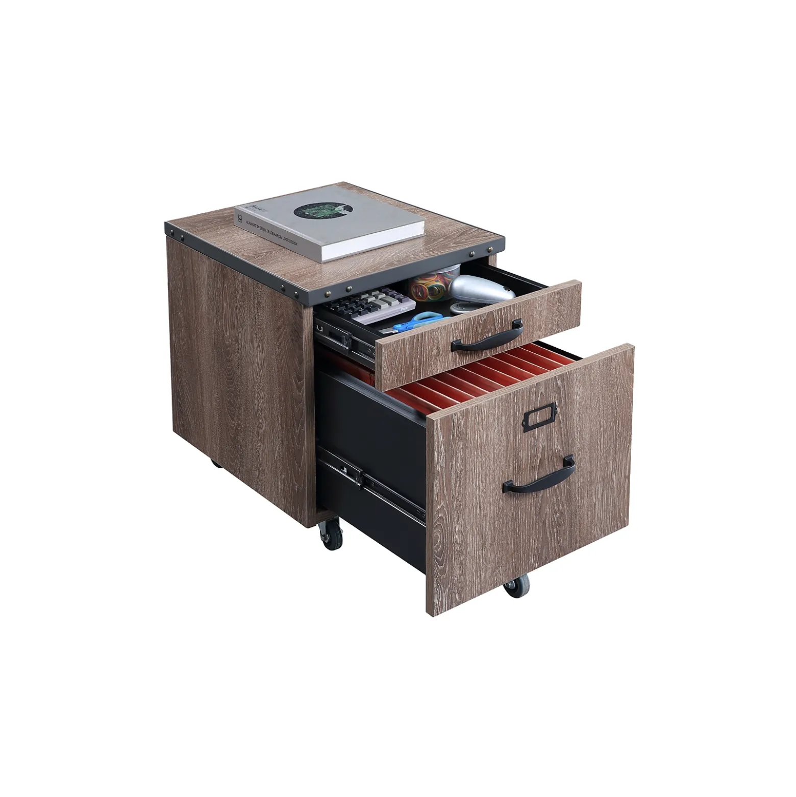 Rivet 16"W Two Drawer Mobile File Pedestal