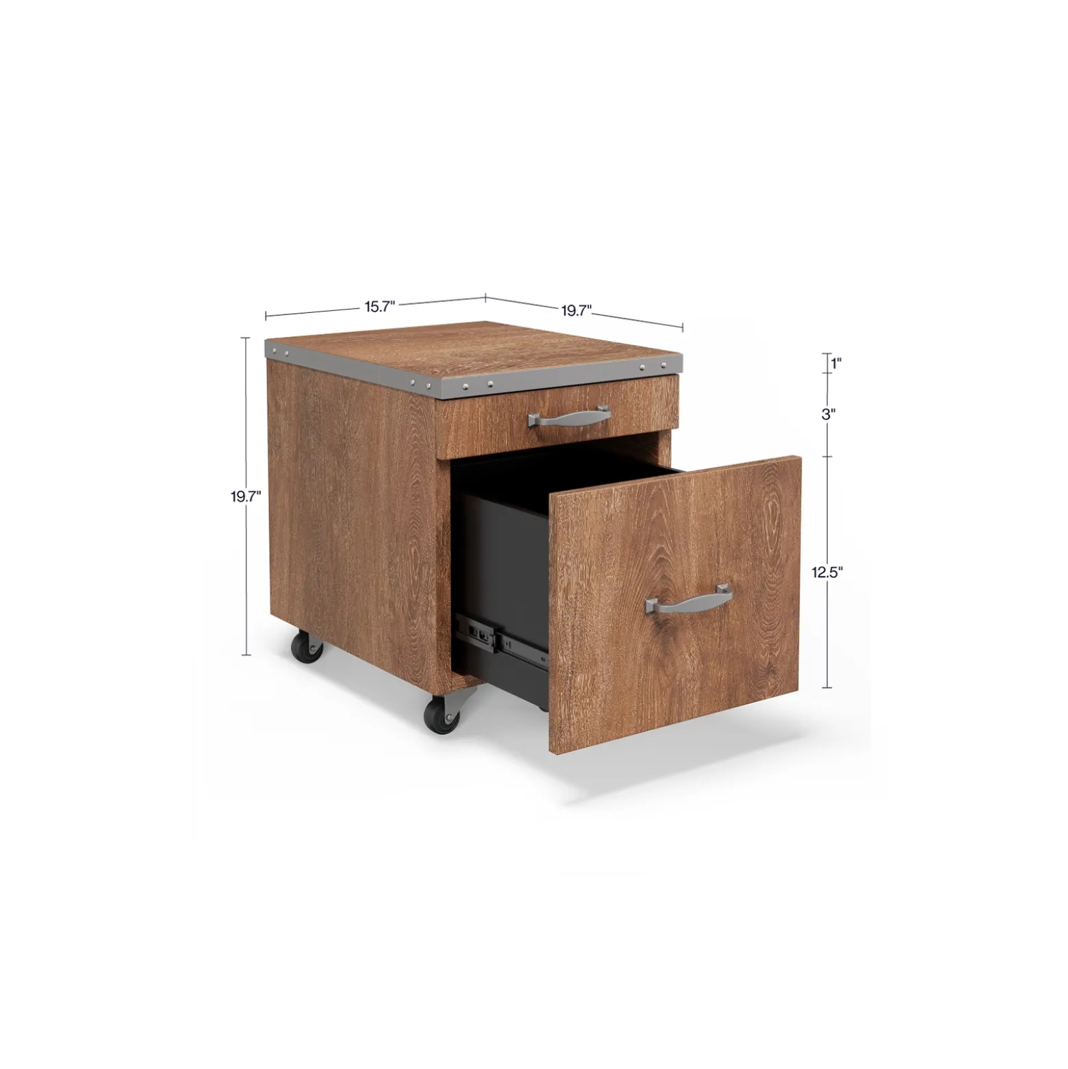 Rivet 16"W Two Drawer Mobile File Pedestal