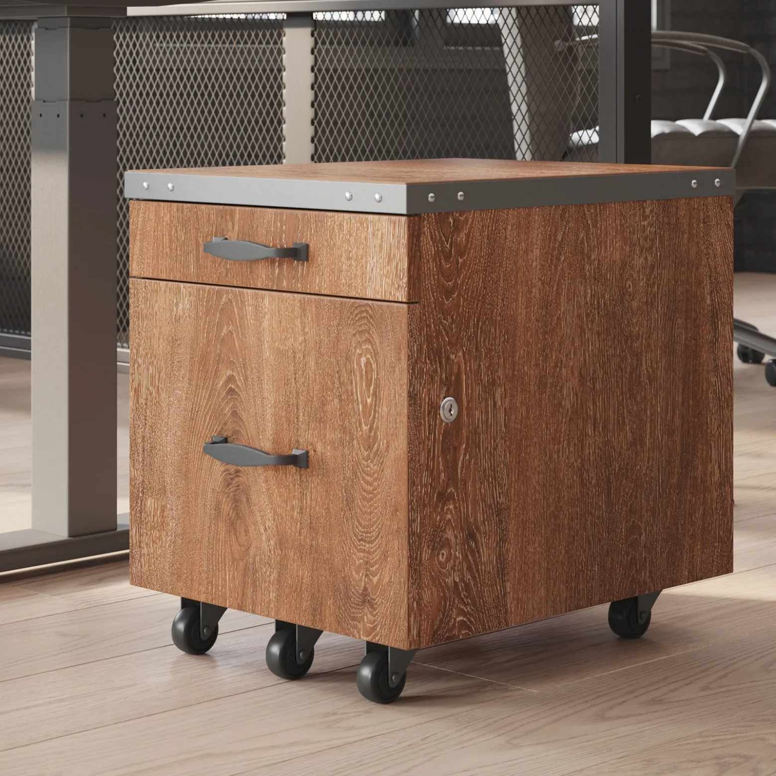 Rivet 16"W Two Drawer Mobile File Pedestal