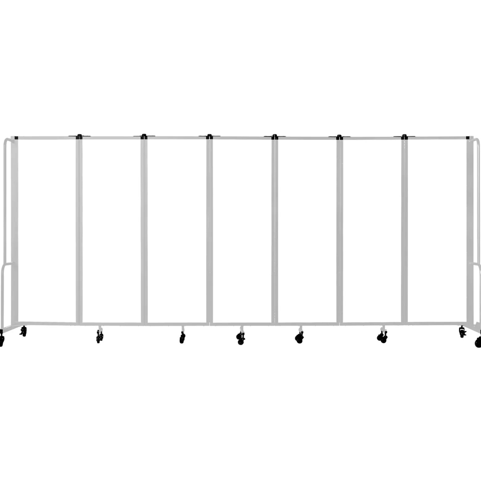 Robo Dividers Mobile Room Divider - Seven Section Whiteboard - 6' H