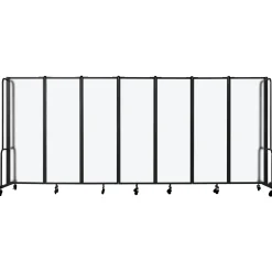 Robo Dividers Mobile Room Divider - Seven Section Frosted Acrylic - 6" H