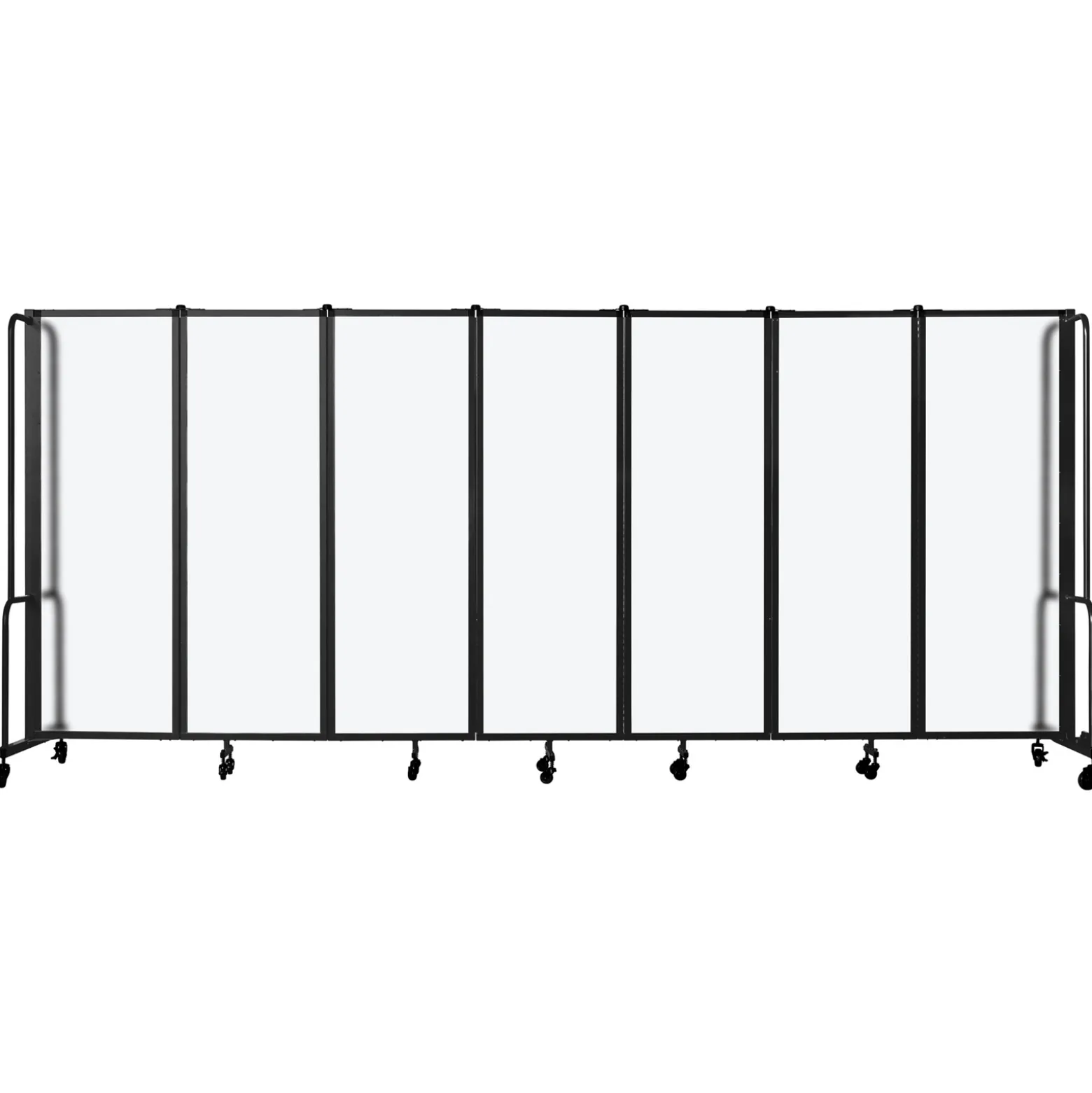Robo Dividers Mobile Room Divider - Seven Section Frosted Acrylic - 6" H