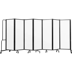 Robo Dividers Mobile Room Divider - Seven Section Frosted Acrylic - 6