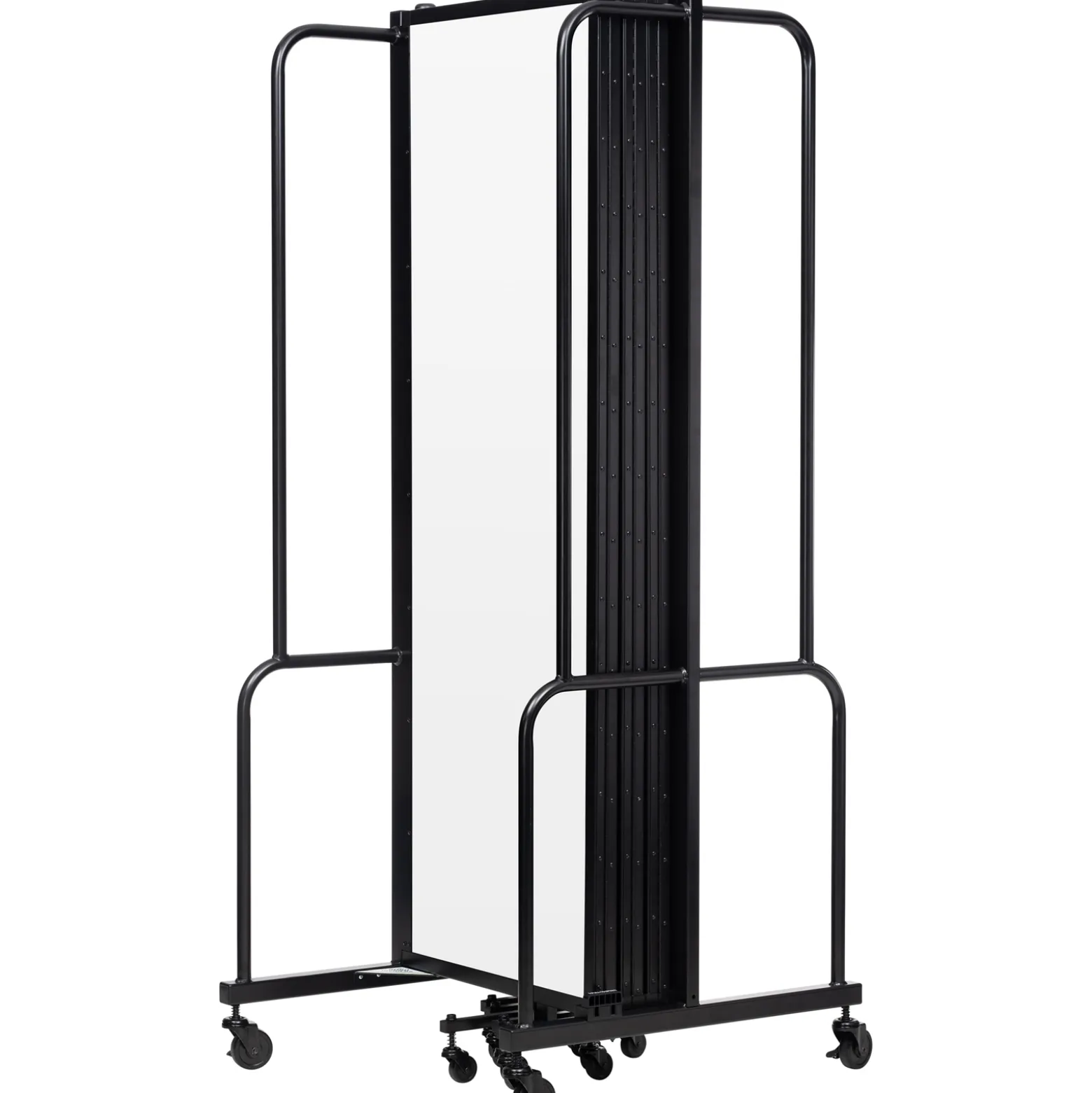 Robo Dividers Mobile Room Divider - Seven Section Frosted Acrylic - 6" H