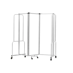 Robo Dividers Mobile Room Divider - Three Section Frosted Acrylic - 6'H