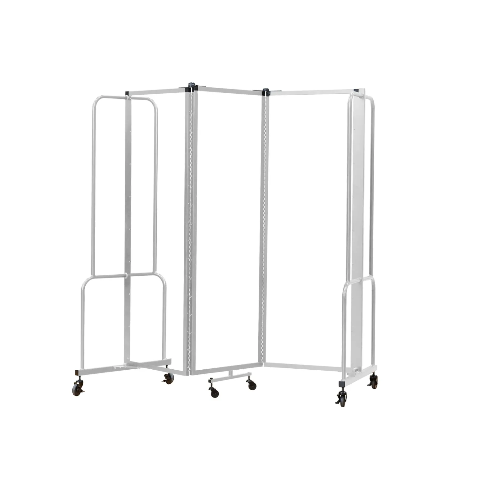 Robo Dividers Mobile Room Divider - Three Section Frosted Acrylic - 6'H