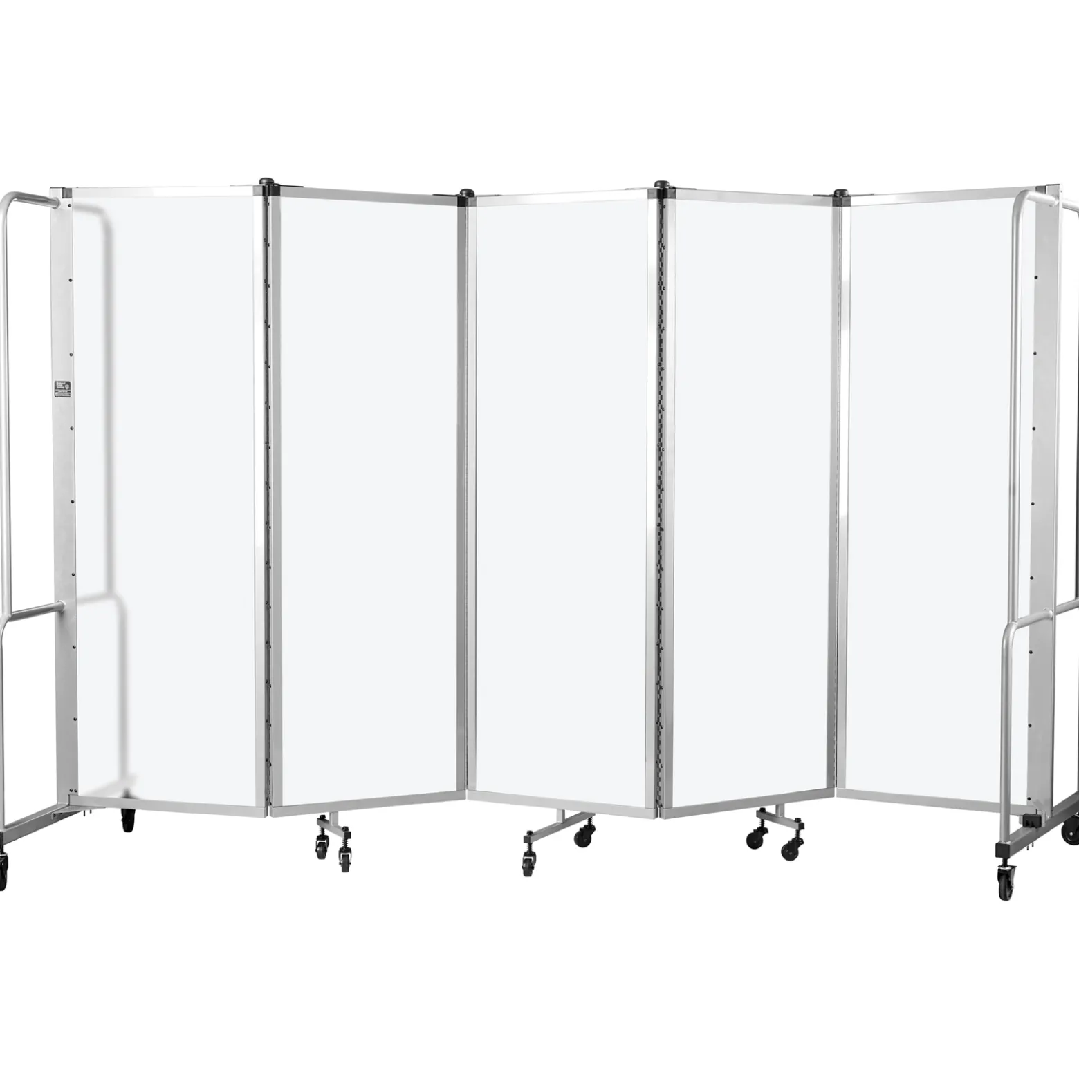 Robo Dividers Mobile Room Divider - Five Section Whiteboard - 6'H