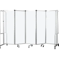 Robo Dividers Mobile Room Divider - Five Section Frosted Acrylic - 6'H