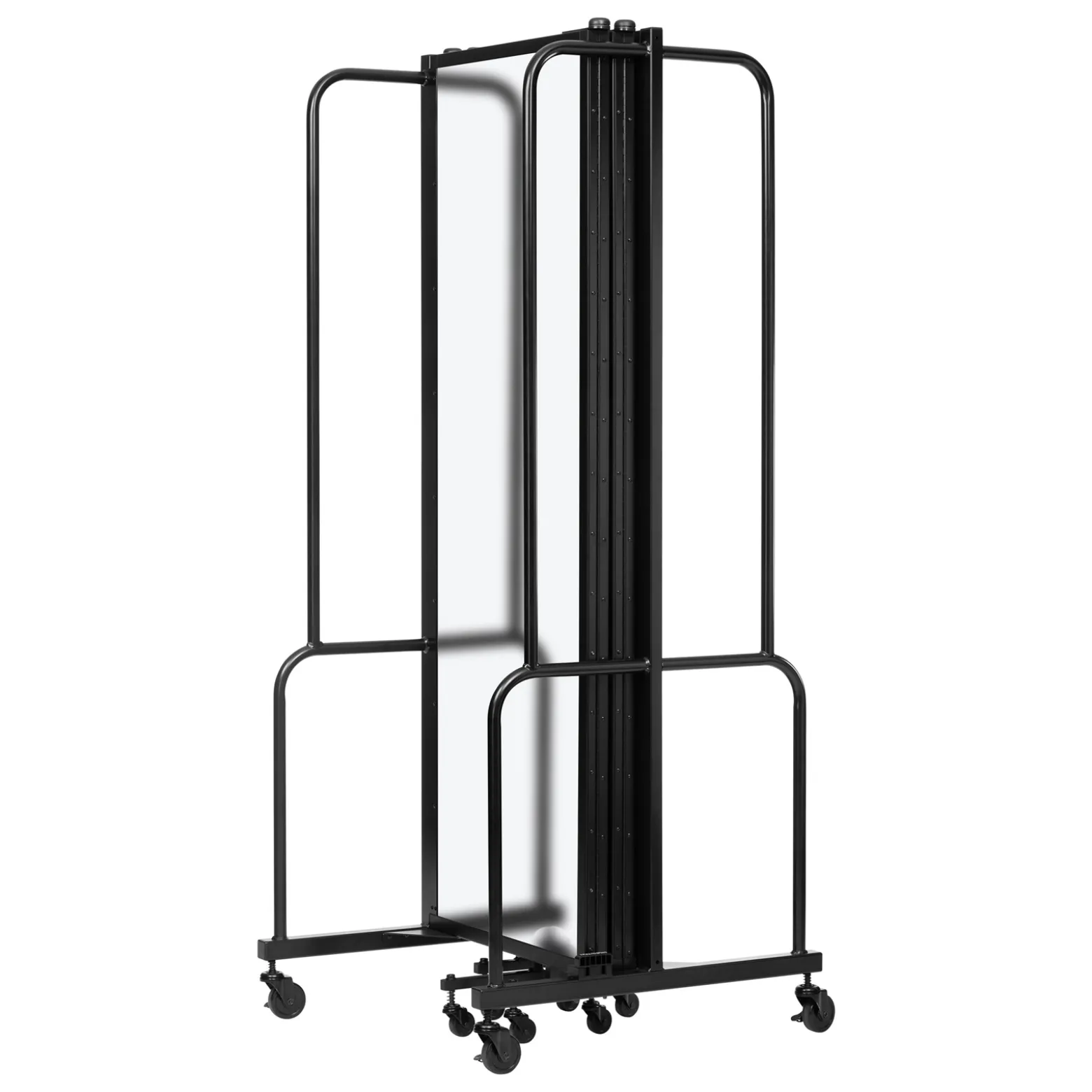 Robo Dividers Mobile Room Divider - Five Section Frosted Acrylic - 6'H