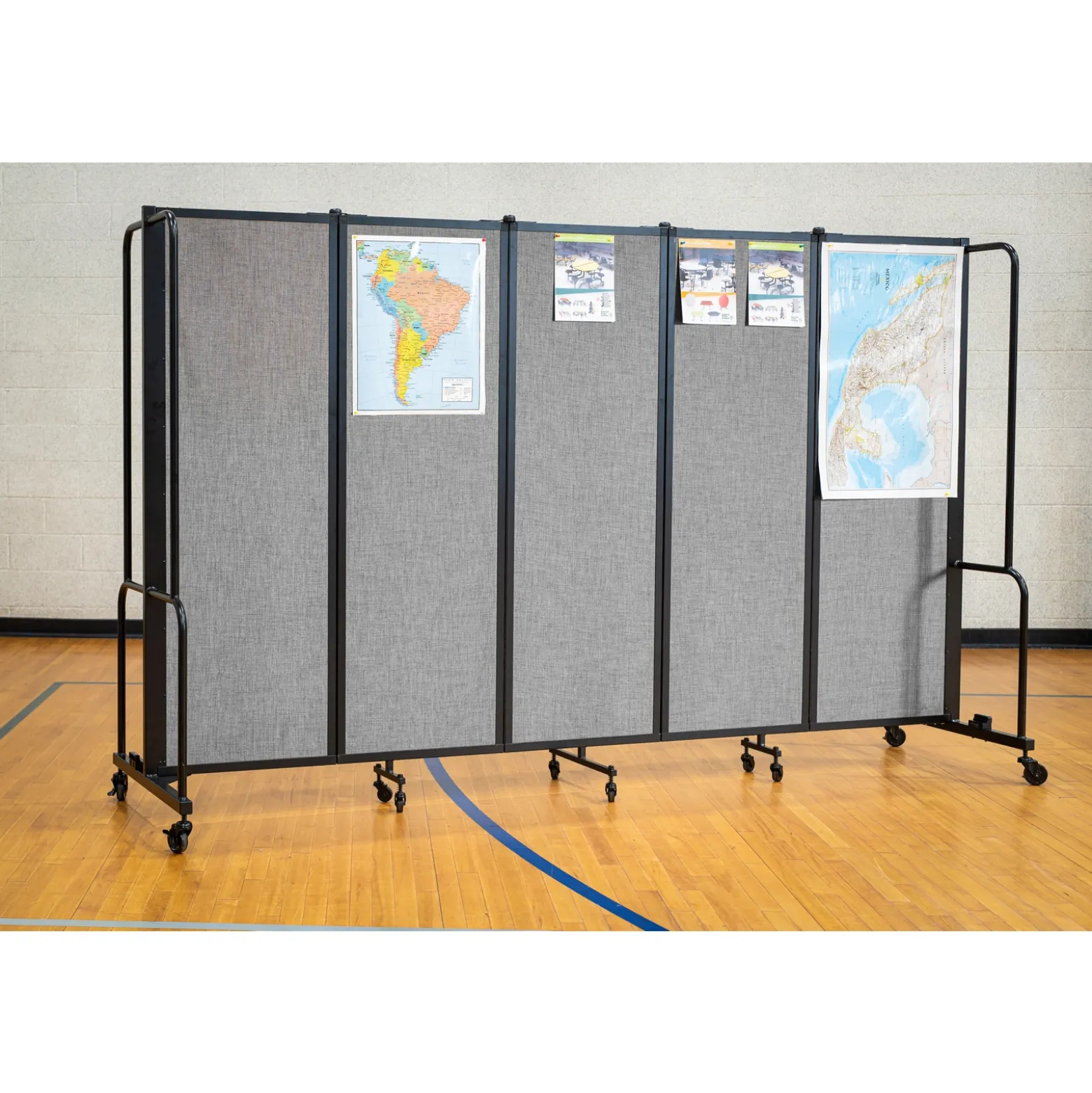 Robo Dividers Robo™ Dividers Mobile Room Dividers, Three Section Whiteboard - 72"W x 72"H