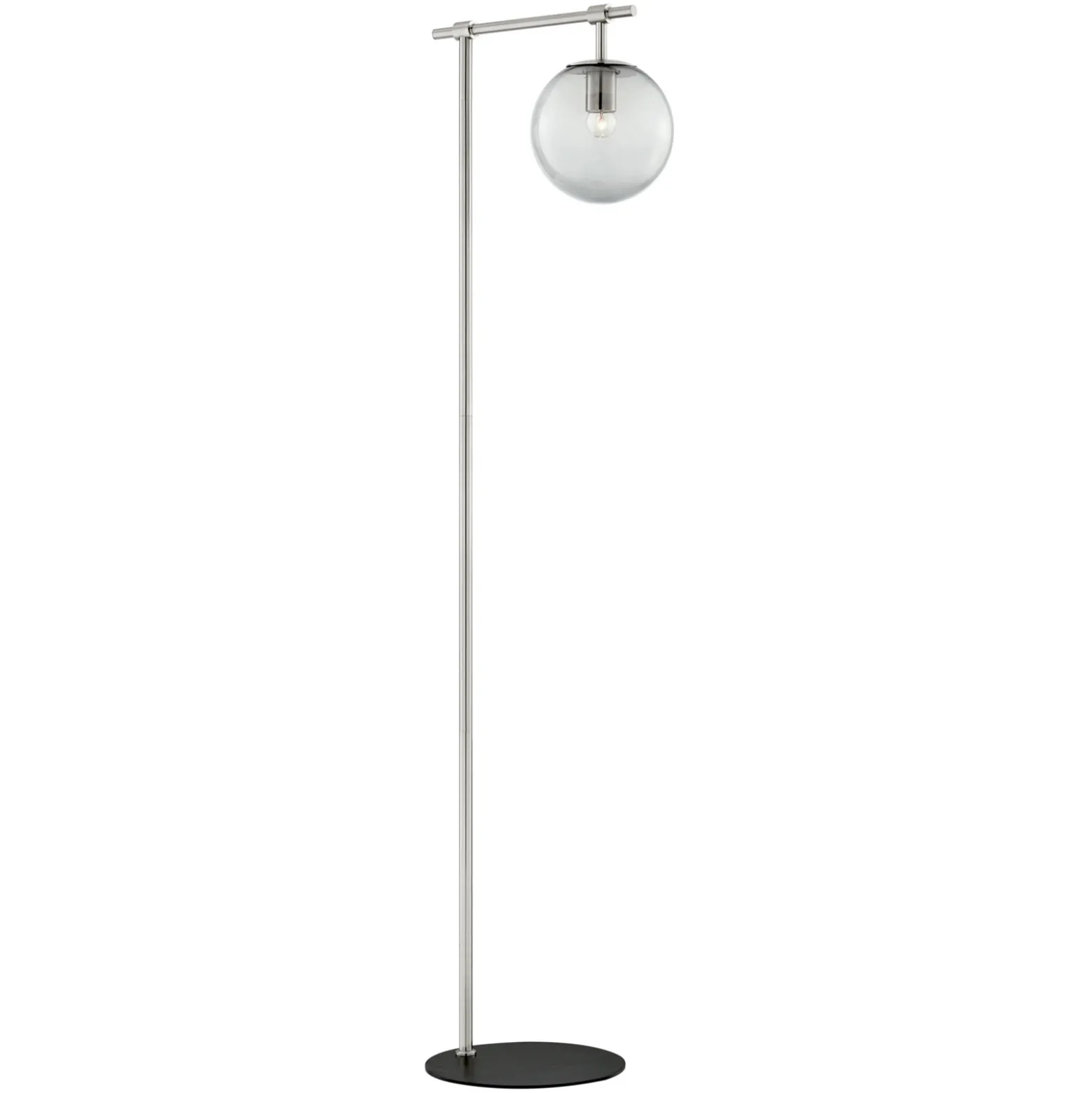 Round Smoke/Frost Glass Shade Floor Lamp - 58"H