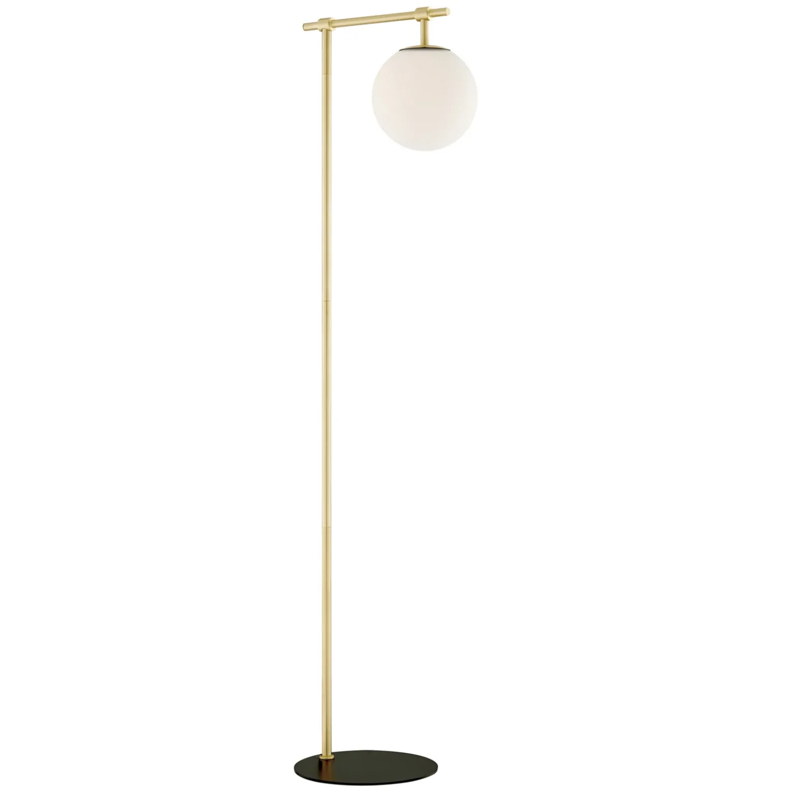 Round Smoke/Frost Glass Shade Floor Lamp - 58"H