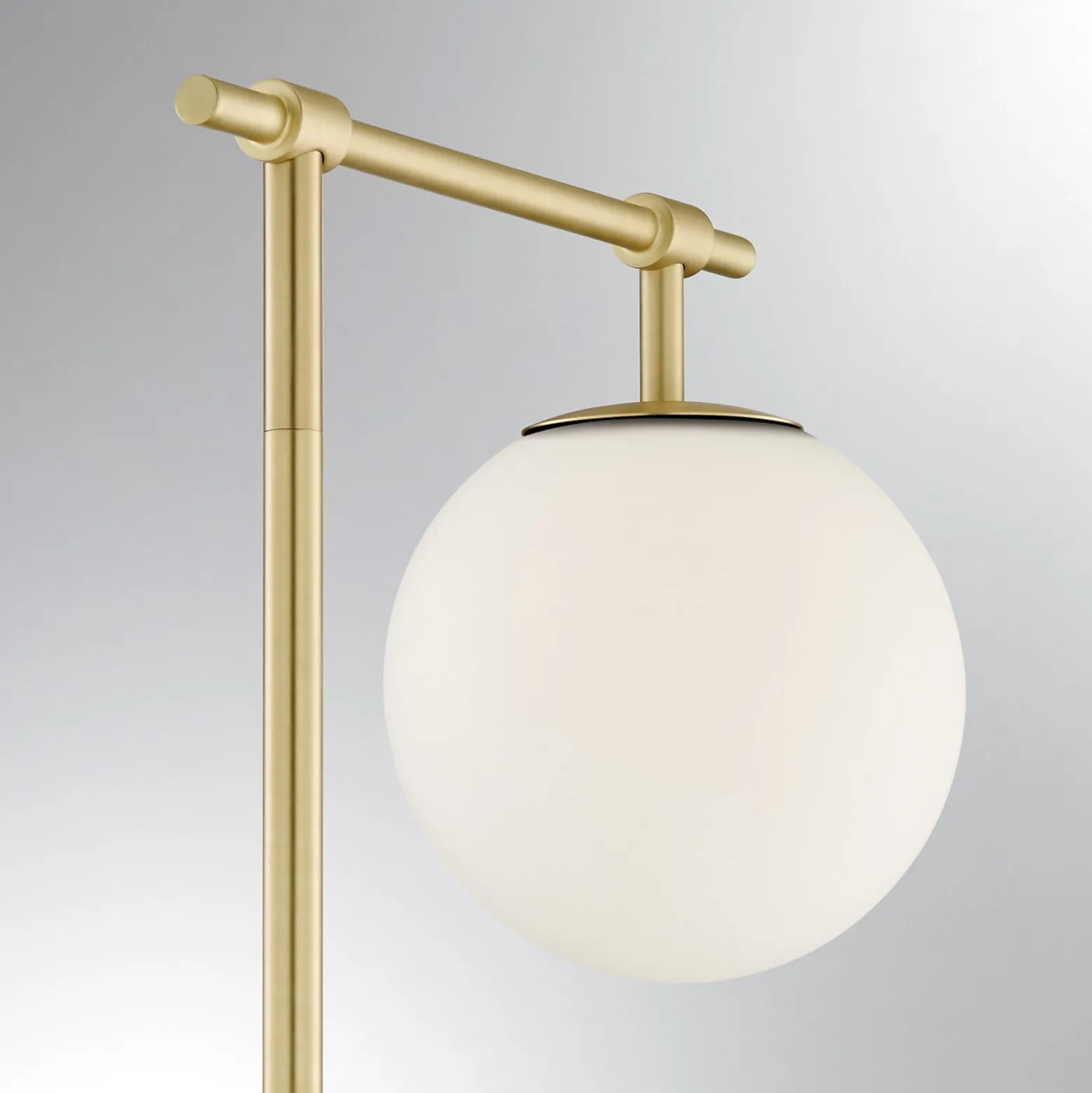 Round Smoke/Frost Glass Shade Floor Lamp - 58"H