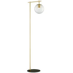 Round Smoke/Frost Glass Shade Floor Lamp - 58