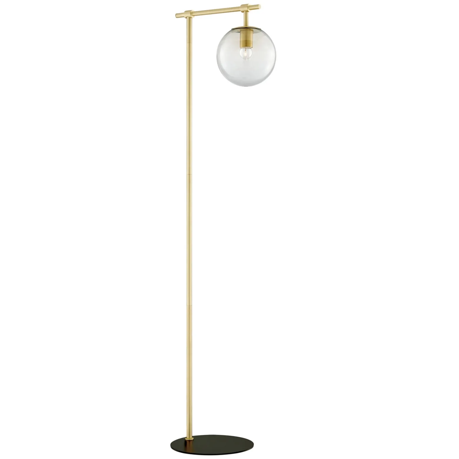 Round Smoke/Frost Glass Shade Floor Lamp - 58"H
