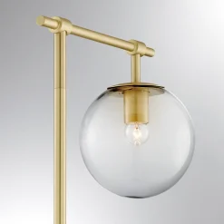 Round Smoke/Frost Glass Shade Floor Lamp - 58