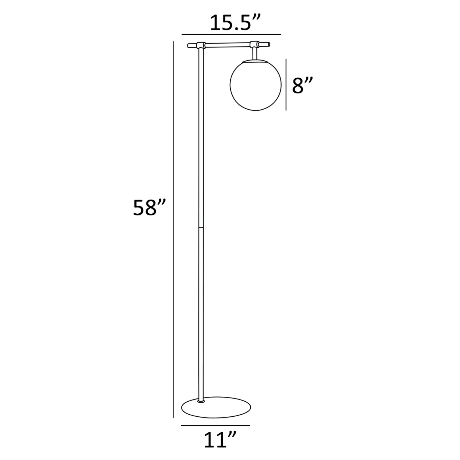 Round Smoke/Frost Glass Shade Floor Lamp - 58"H