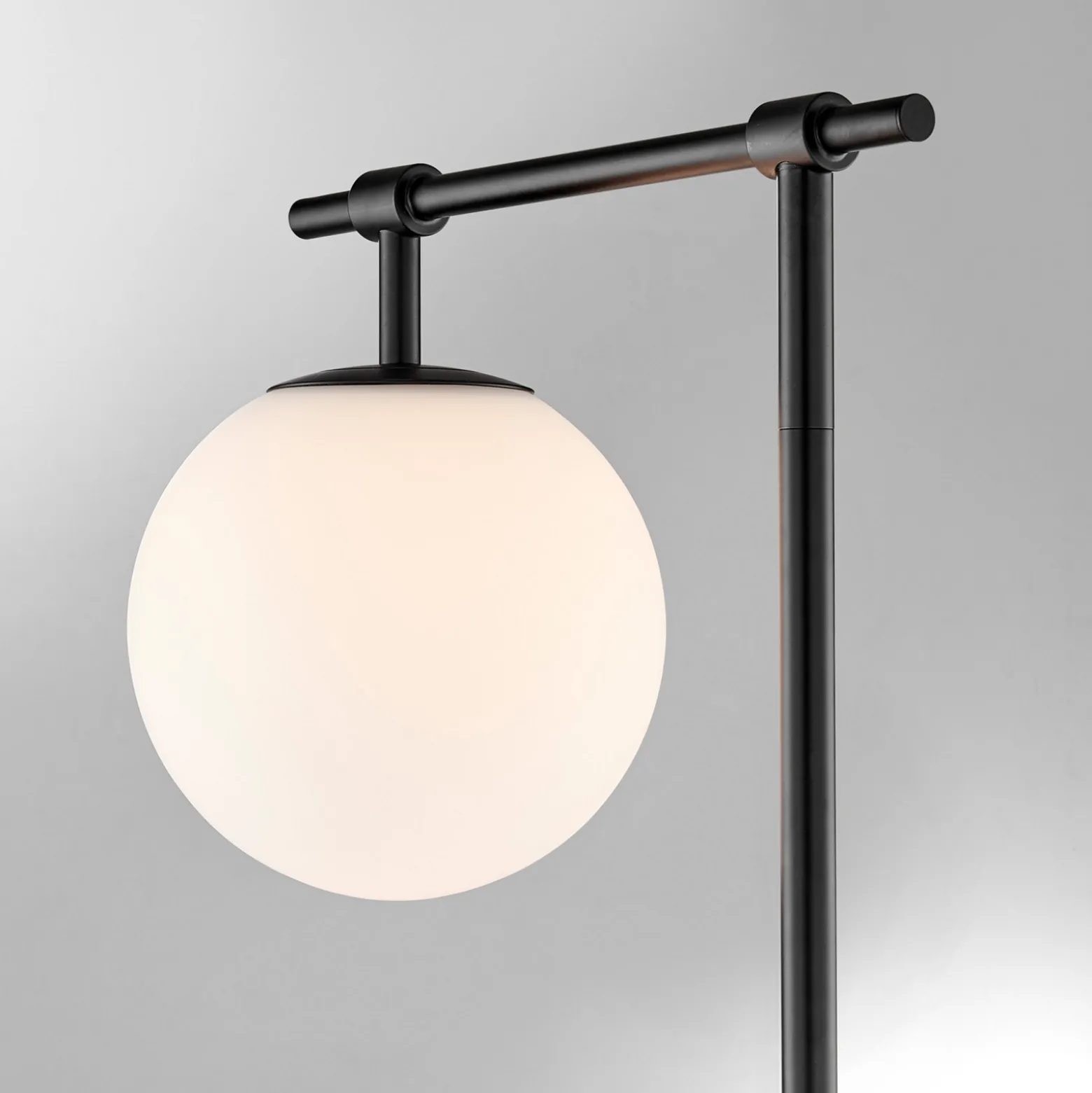 Round Smoke/Frost Glass Shade Floor Lamp - 58"H