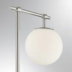 Round Smoke/Frost Glass Shade Floor Lamp - 58