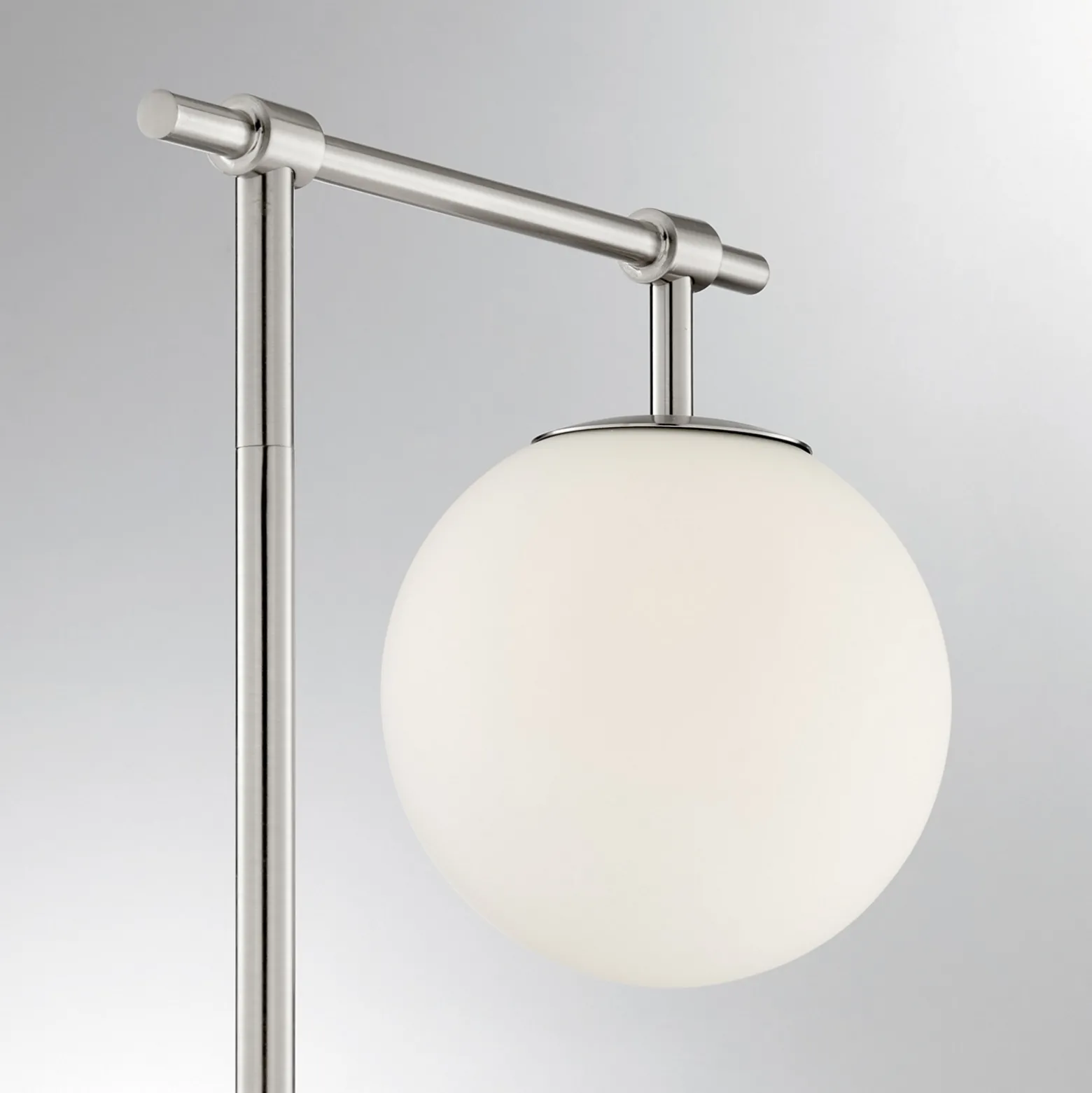 Round Smoke/Frost Glass Shade Floor Lamp - 58"H