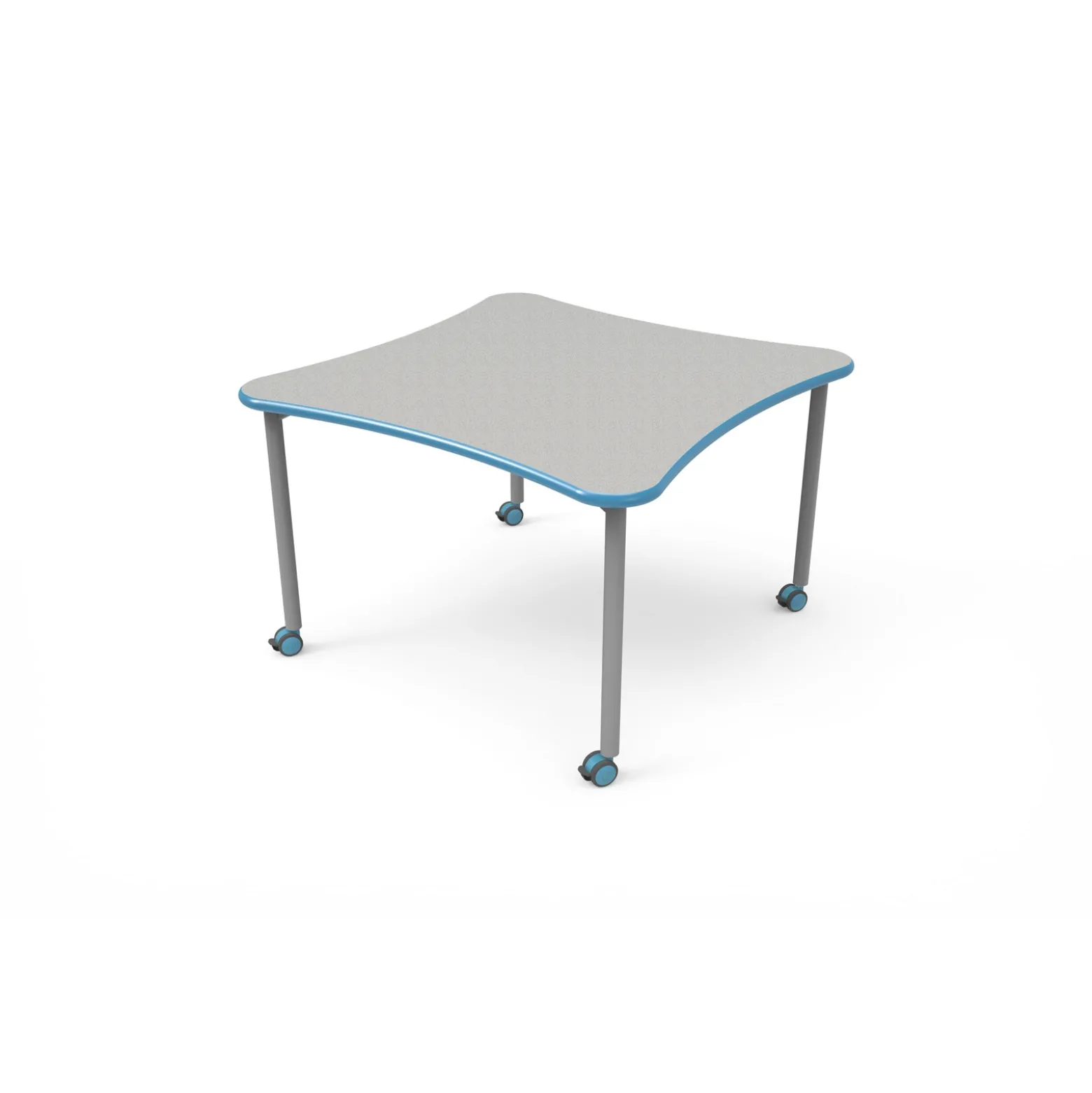 Rounded Square Table with Casters - 42"W x 42"D