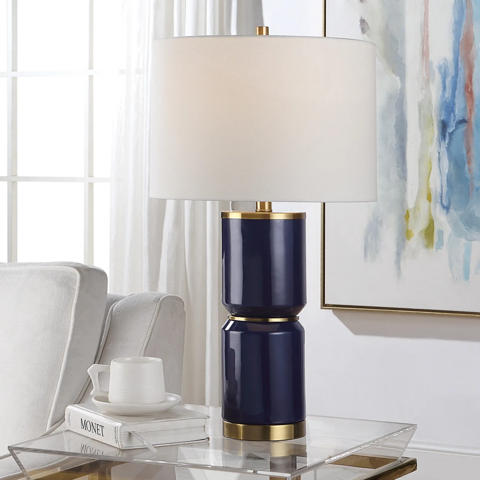 Royal Blue Ceramic Table Lamp