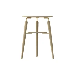 Scandinavian Side Table with USB Hub - 18"Dia